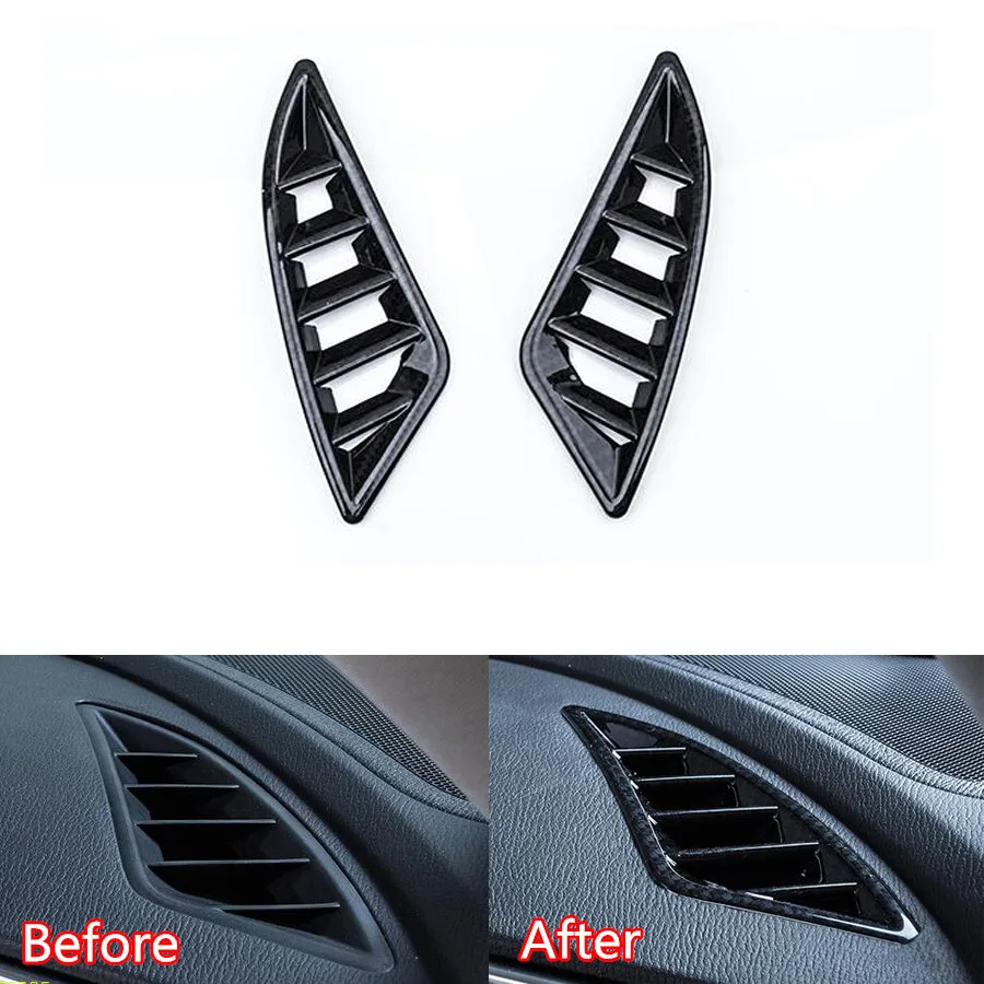 

YAQUICKA For Mazda 6 Atenza 2017 2018 Carbon Fiber Style Car Interior Front Dashboard Air Outlet Vent Frame Cover Stickers