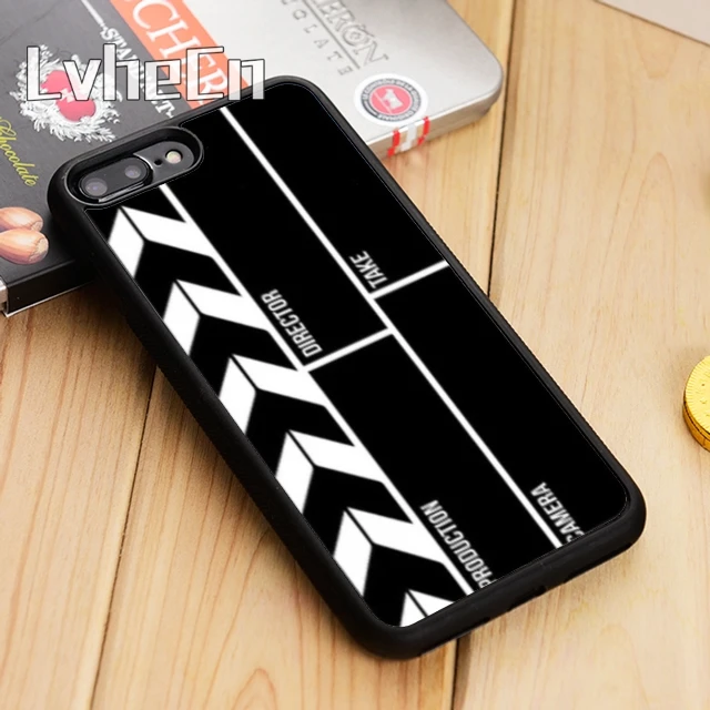 LvheCn кинорежиссерская хлопушка для iPhone 5 6s 7 8 plus 11 12 Pro X XR XS max Samsung S7 edge S9 S10|Бамперы| |