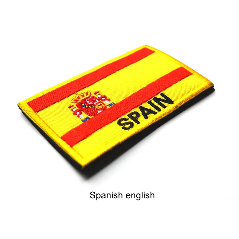 spanish english Европейский Флаг патч тактический боевой дух нашивка эмблема крюк петля армии вышивка значок боевой дух рюкзаки вышитые заплатки, аппликации - Цвет: spanish english