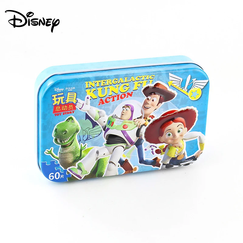 

Пазл Disney с самолетом из 60 частей, железный ящик, деревянный пазл, мобилизация историй игрушек, раннее образование, пазл для родителей и детей
