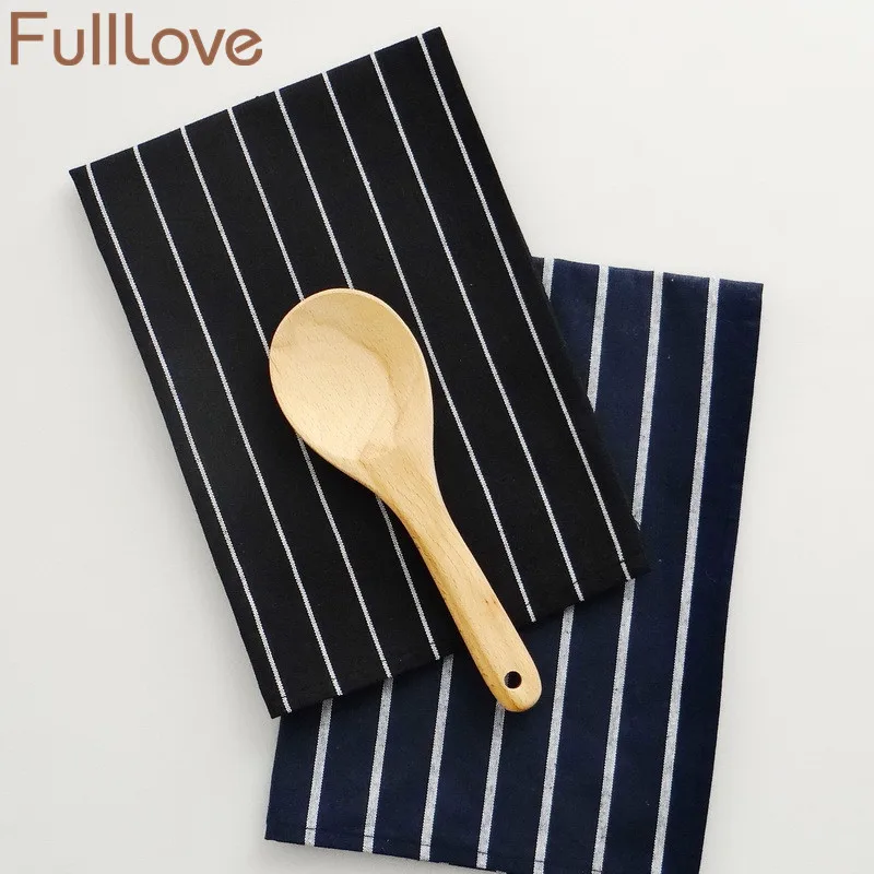 FullLove 3 шт./компл. 40*60 см синие полосатые кухонные полотенца салфетка для стола