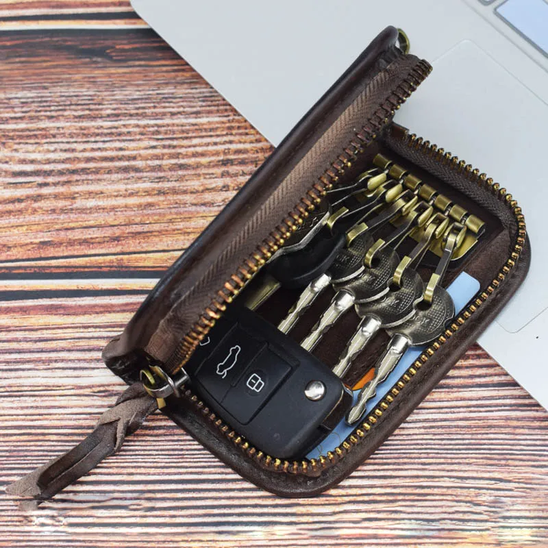 Сумка для ключей с креативным тиснением дверей и автомобиля мужская кожаная