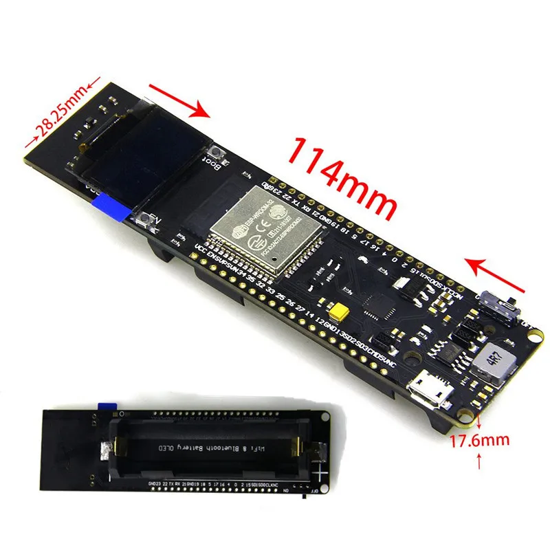 0,96 дюймовый OLED WiFi Bluetooth ESP32 макетная плата 18650 чехол для зарядки аккумулятора