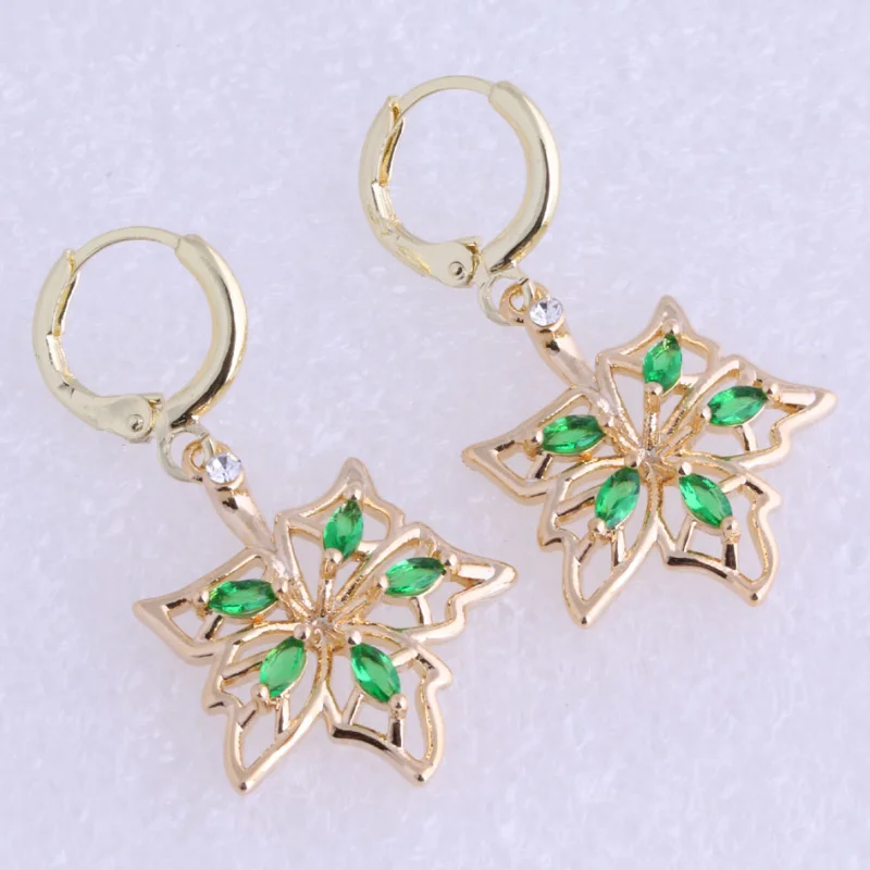 Любовный монолог красивые серьги-капельки зеленый искусственный изумруд с