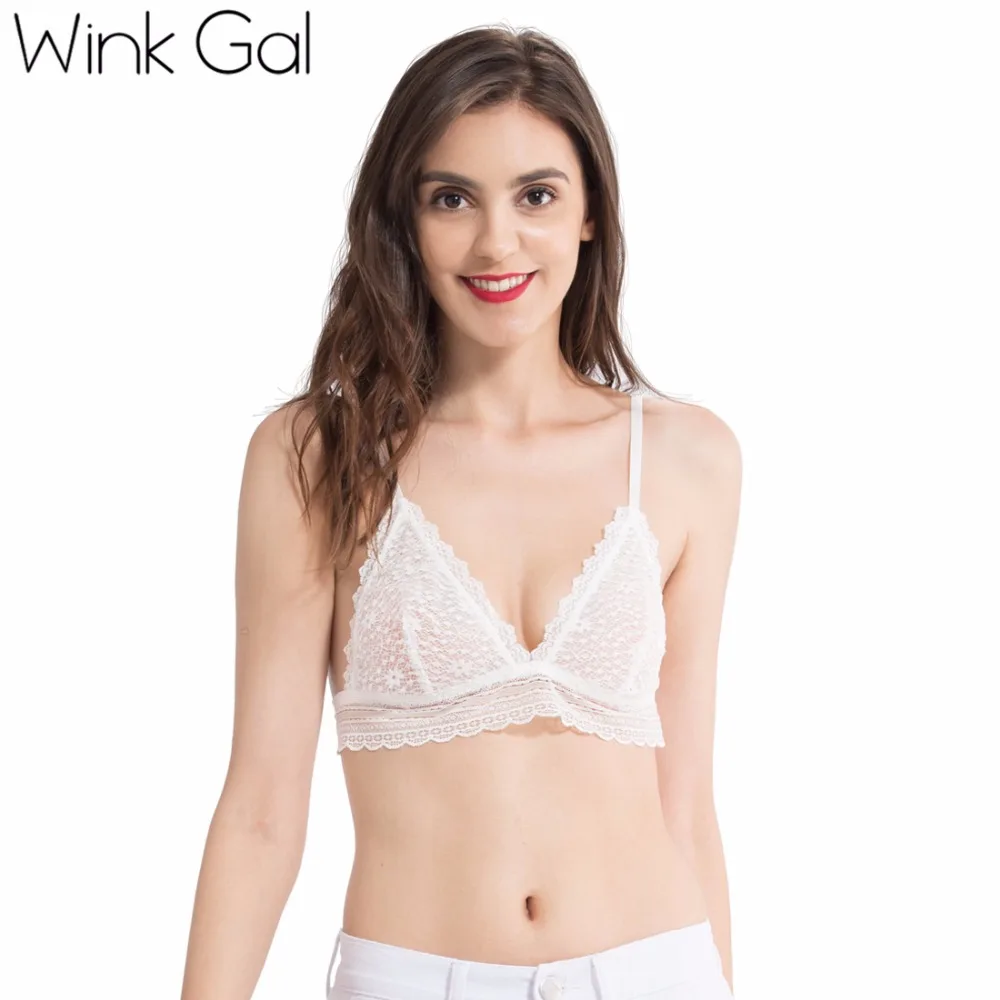 Wink Gal 2018 Новое поступление Винтажный бюстгальтер удобный однотонный кружевной
