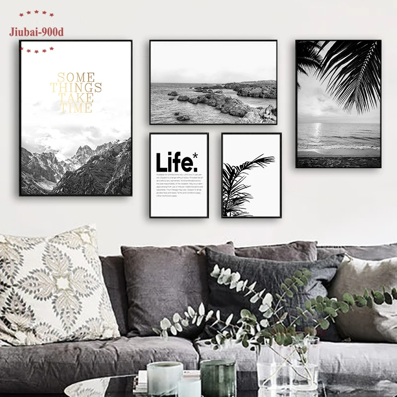 900D Modular Pictures Canvas Painting Landscape Wall For Living Room Nordic Scenery Photography BW007 | Дом и сад