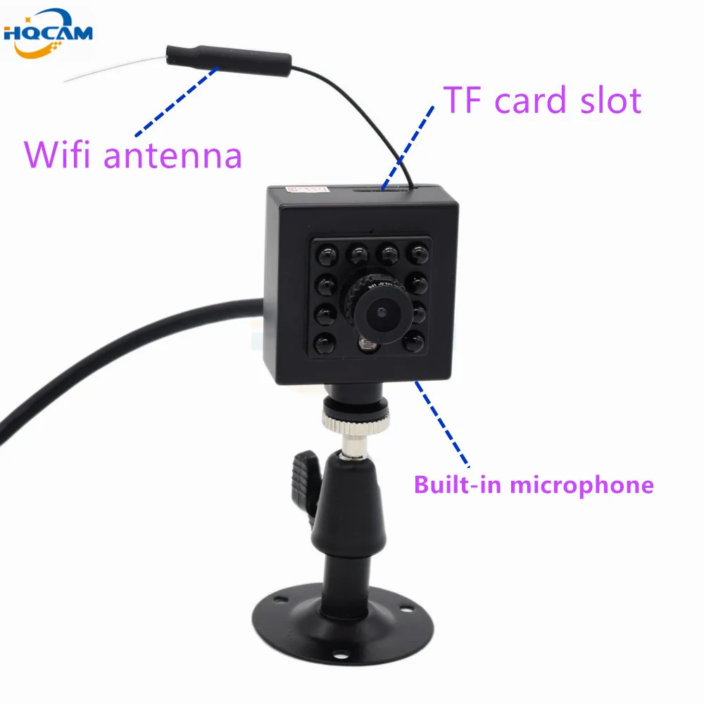 HQCAM wifi TF слот 720P 960P 1080P PIR стиль Крытый Onvif проводная и беспроводная ip-камера невидимая 10 шт. 940nm ИК светодиодный Встроенный микрофон