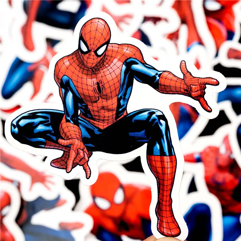 32 шт. наклейка человек паук s пакет Marvel супер наклейки герои для ноутбука холодильник велосипед Телефон гитара мультфильм аниме наклейка