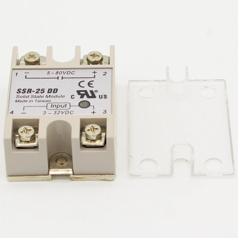Однофазное твердотельное реле постоянного тока вход 25DD SSR нагрузка 3 ~ 32 В 5 80