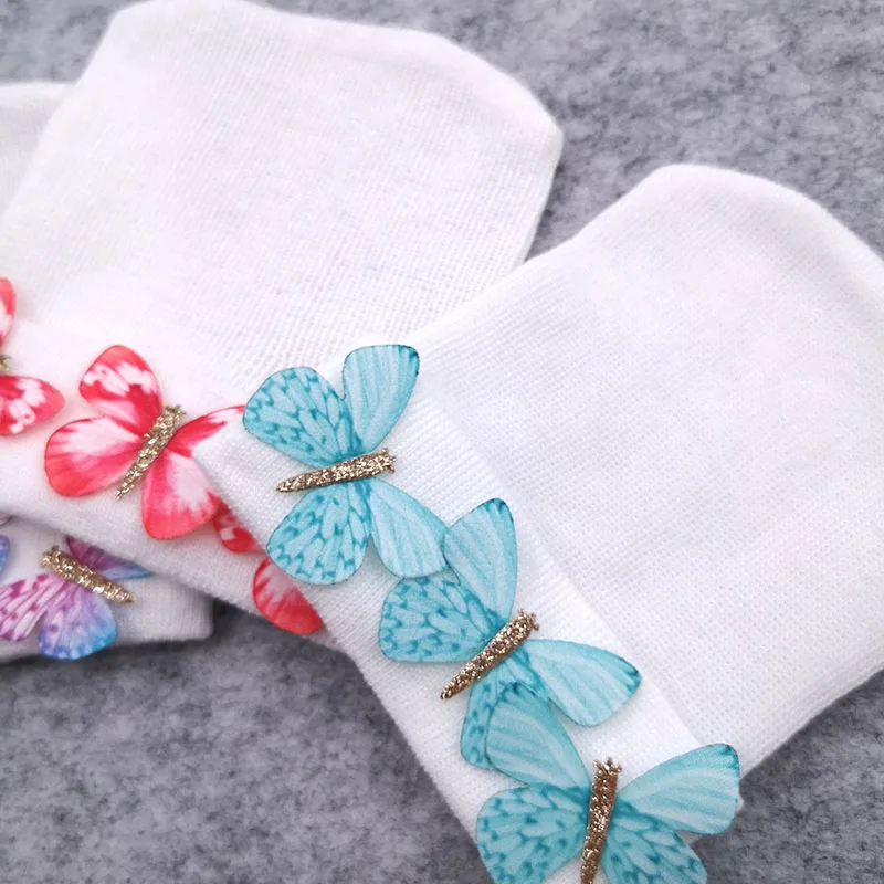 Трикотажные хлопковые шапки-бабочки для маленьких девочек милые весенние