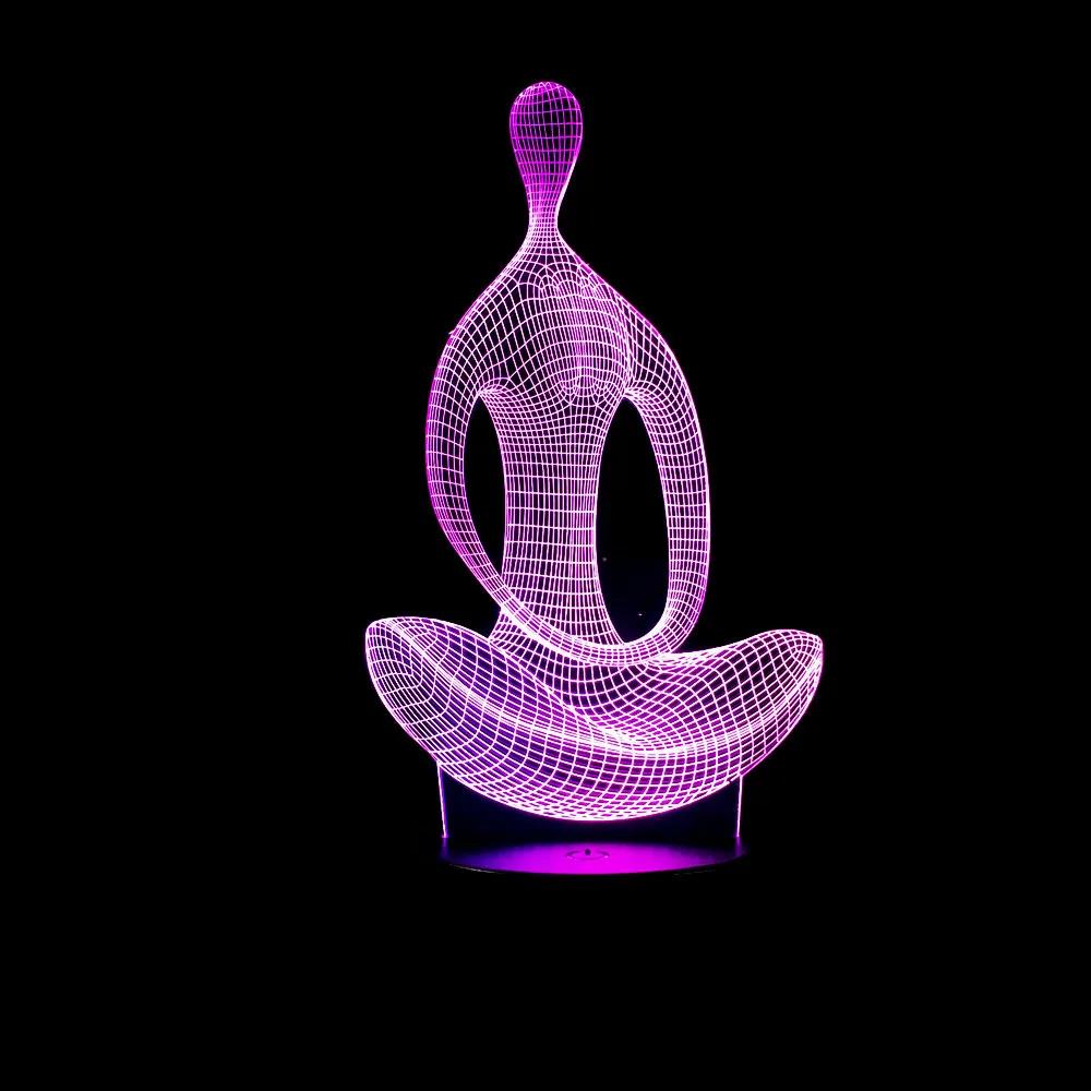 Цветной сенсорный 3d ночник для йоги медитации светодиодная стерео лампа с Usb