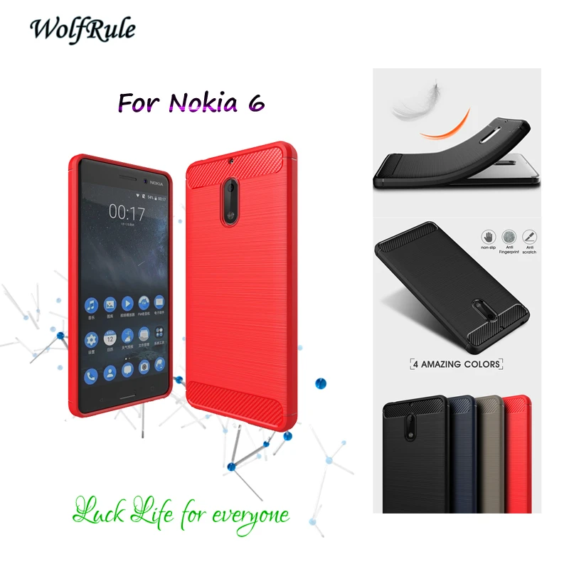 Чехол WolfRule для Nokia 6 Ударопрочный Мягкий матовый чехол из ТПУ Nokia6 Coque 5 5'' |