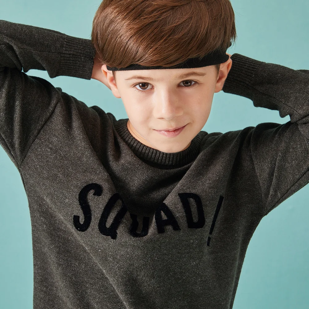 Свитер балабала для мальчиков демисезонный хлопок пряжа Детский свитер размеров