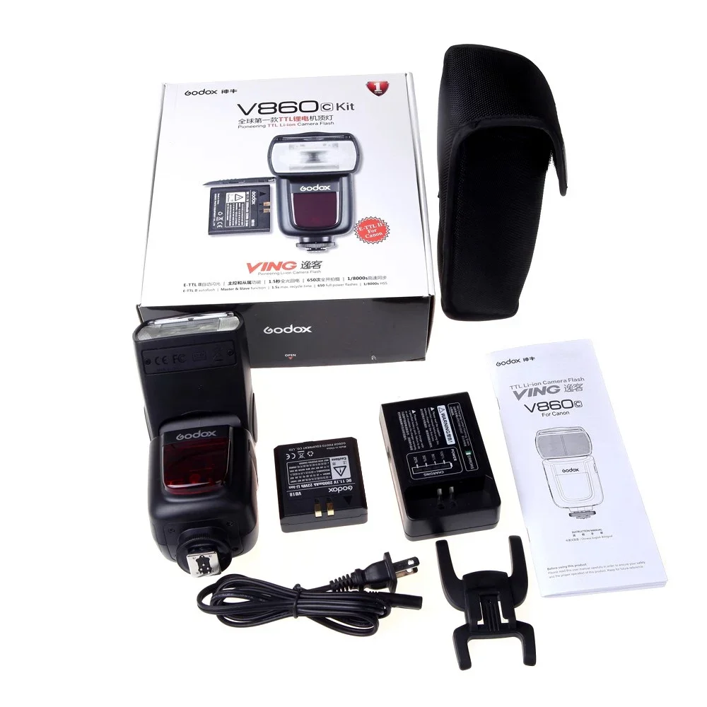 Godox V860C VING литий ионная перезаряжаемая батарея Speedlite E TTL вспышка со стандартным
