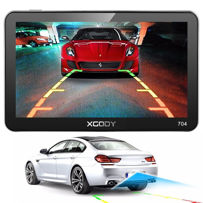 XGODY 7 ''704 автомобильный грузовик gps навигация 128 МБ+ 8 Гб gps навигатор система SAT NAV Европа Австралия Карта Россия Навител бесплатно