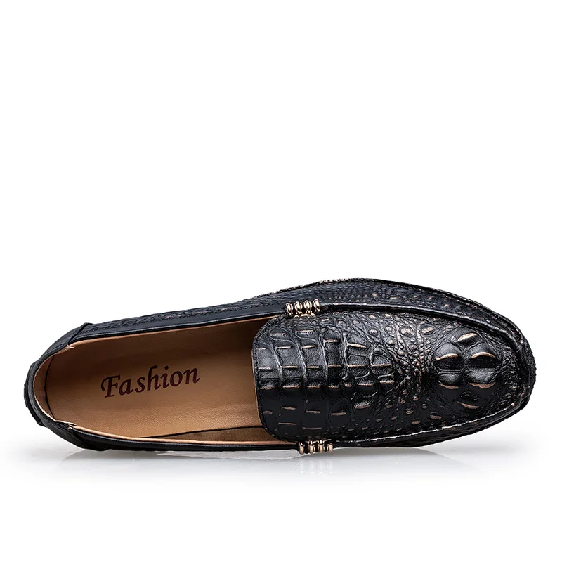 Туфли мужские из натуральной кожи аллигатора повседневные дышащие мокасины