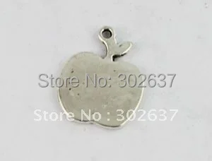 

120 Tibetan silver flat smooth APPIE charms A8323