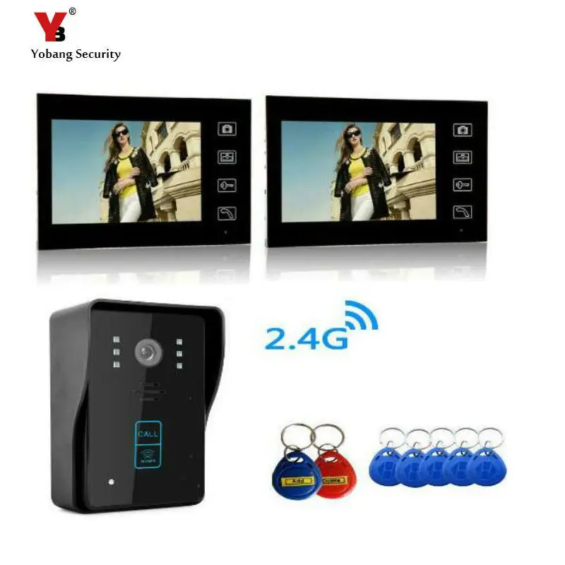 Видеодомофон Yobang домофон с радиочастотными брелоками 7 шт. | Безопасность и