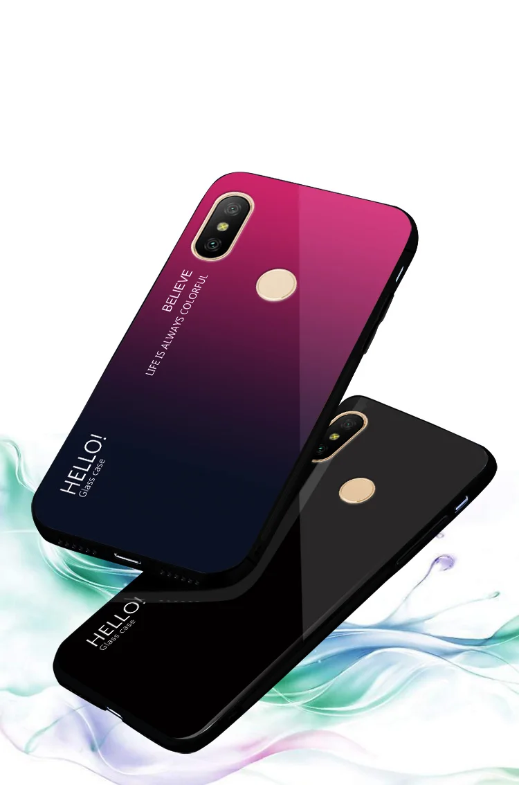 Для Xiaomi Mi 8 /Mi8 Pro Se /Mi Explorer Lite(8X) чехол градиентный цвет Закаленное стекло мягкая