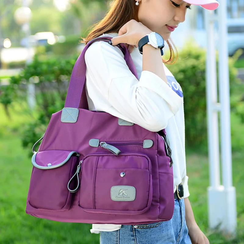 Сумка на плечо kvkyy Женская нейлоновая дизайнерская сумочка-тоут через чемоданчик