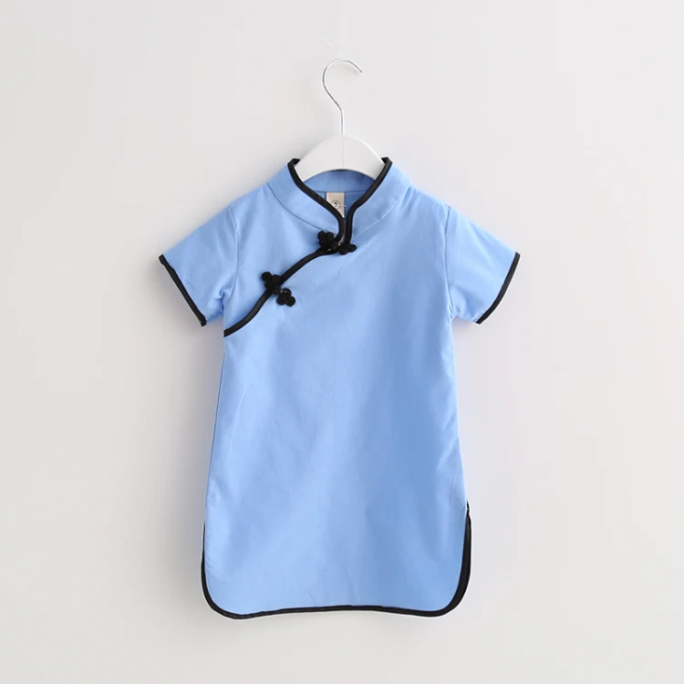 Платье для маленьких девочек в китайском стиле летнее хлопковое платье с