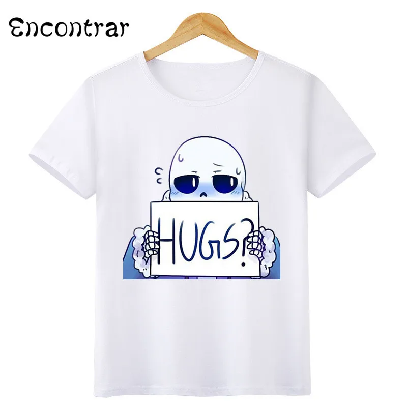 Детская футболка с рисунком игры «Undertale Sans» повседневные топы с короткими рукавами для мальчиков и девочек, детская забавная футболка HKP3053