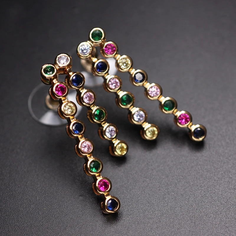 Разноцветные Круглые серьги подвески длинные висячие разноцветные Женские