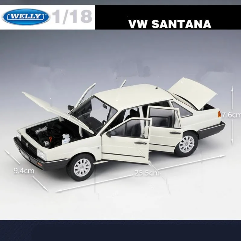 1:18 передовая Игрушечная машина из сплава Volkswagen Santana Poussin литая под давлением