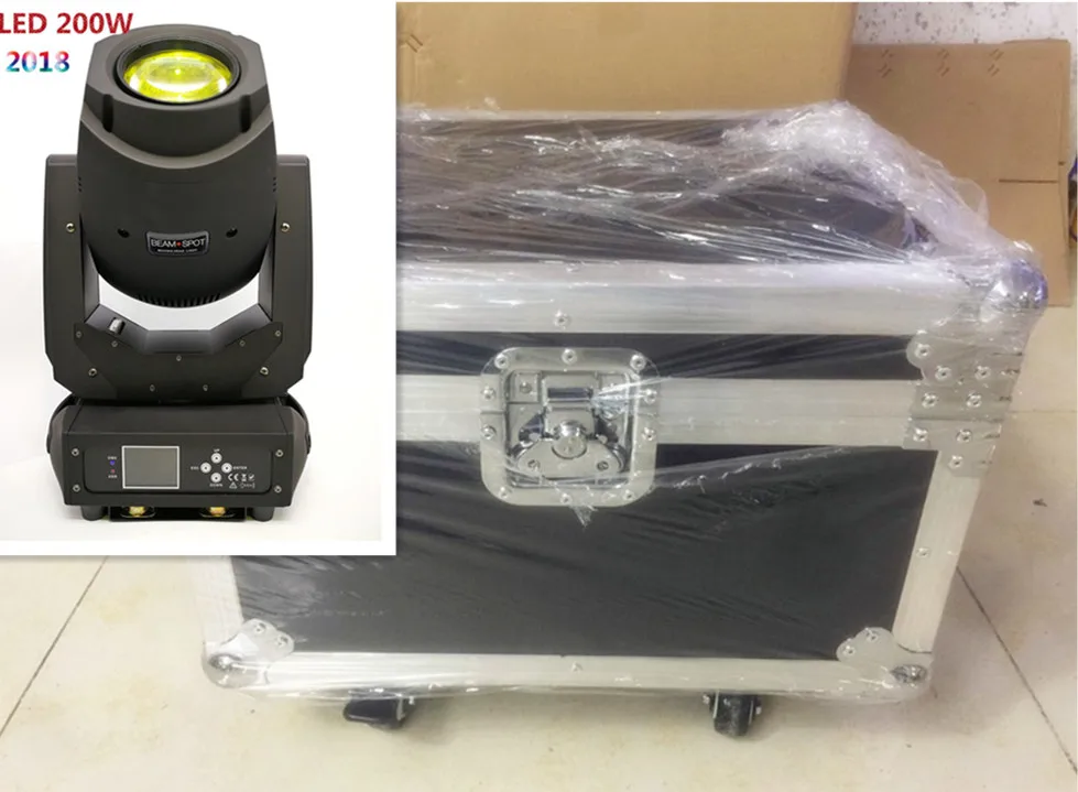 2 unids/lote con кейс для полета LED 200 Вт 230 очистка луча 3в1 узор Мобильная головка супер