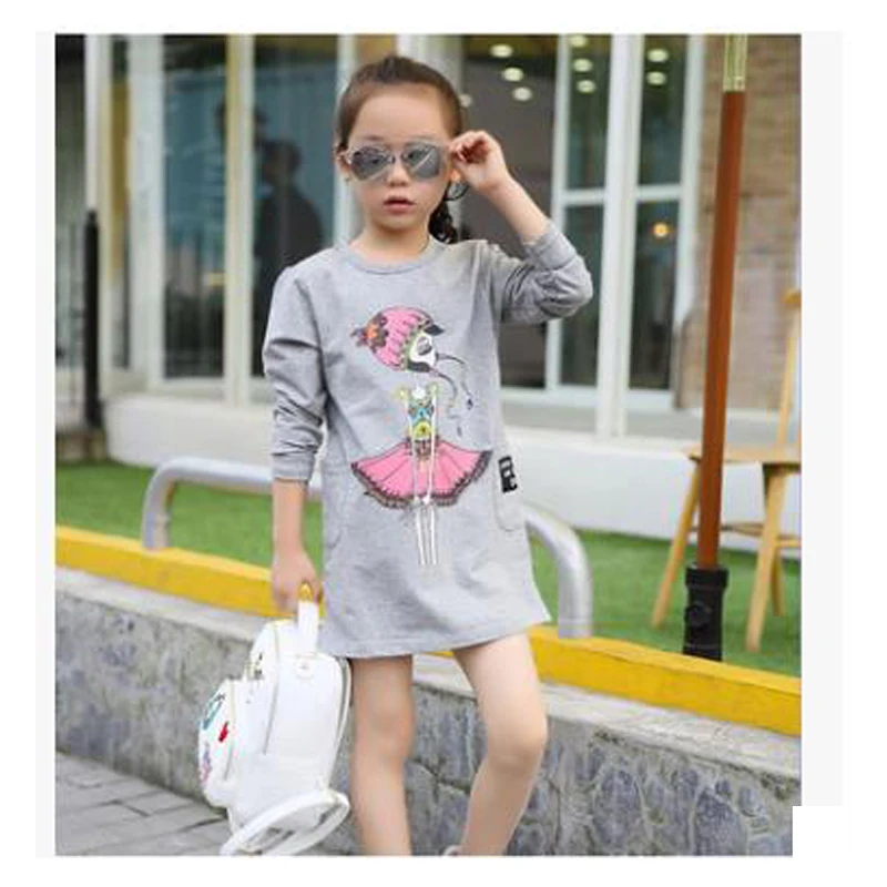 Детская одежда с модным принтом длинная футболка по самой низкой цене Куртки и