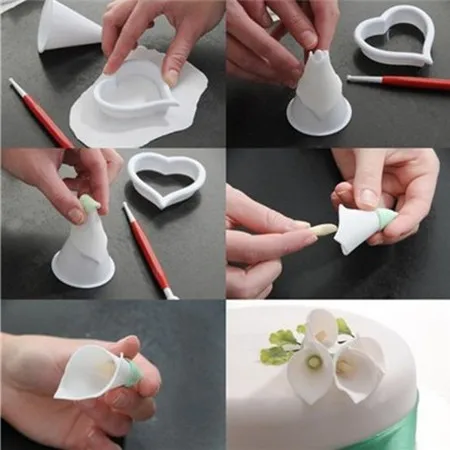 HOHOBLANC 1 Набор/6 шт цветок Calla Fondant торт сахарное Ремесло Роза Цветочные украшения