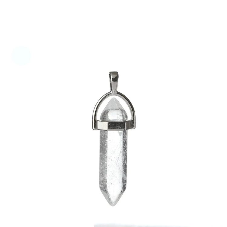 white crystal Meajoe Трендовое ожерелье с кулоном из натурального кристалла, аксессуары 25 цветов, ювелирные аксессуары для женщин - Окраска металла: white crystal