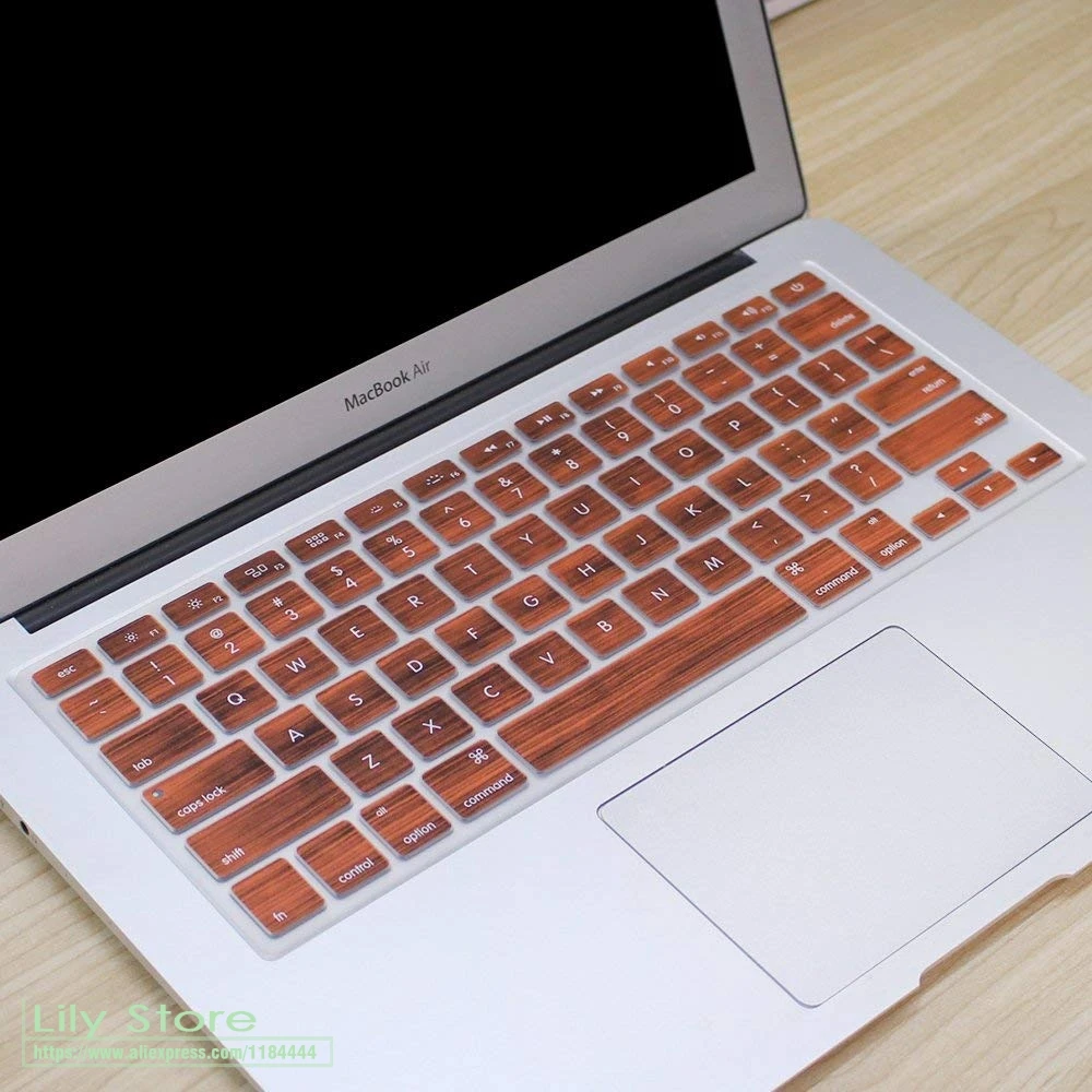 Чехол для клавиатуры из твердой древесины MacBook Air 13 3 силиконовый чехол Pro 15 с или
