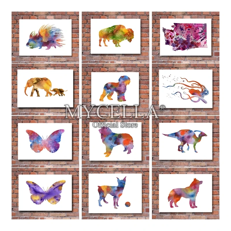 5d Diy Diamond Painting Full Drill Butterfly Wall Art Embroidery Watercolor Elephant Dog Mouse Penguin Picture Gift Sale Kit
