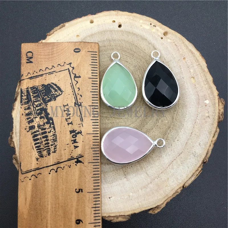 MY0636 маленькая многоцветная стеклянная подвеска в форме каплевидной формы с