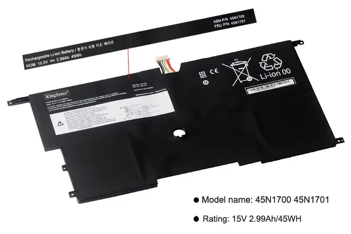 KingSener X1 ноутбук Батарея 45N1700 45N1701 45N1702 45N1703 для lenovo ThinkPad X1 углерода Gen 3 серии 4ICP5/58/73-2 15V 45WH