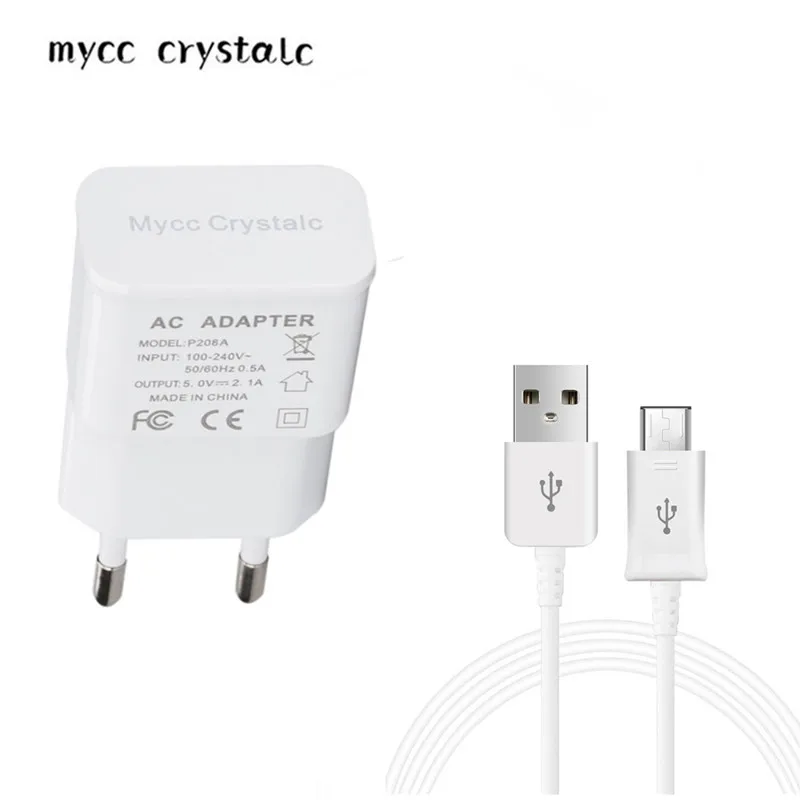 5V 2.1A EU вилка USB настенное зарядное устройство + кабель Micro для Xiaomi Redmi Note 3 4 4X 5A Pro HTC