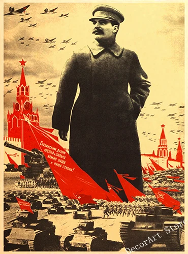 CCCP СССР Сталин Советский Союз холст живопись старинные стены крафт плакаты с