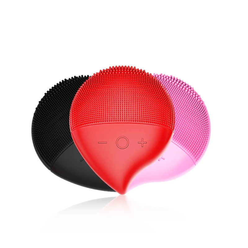 

Electric Facial Cleansing Brush Red & Blue Light Therapy Constant Temperature Compress Face Massage Cleaning Device Waterproof