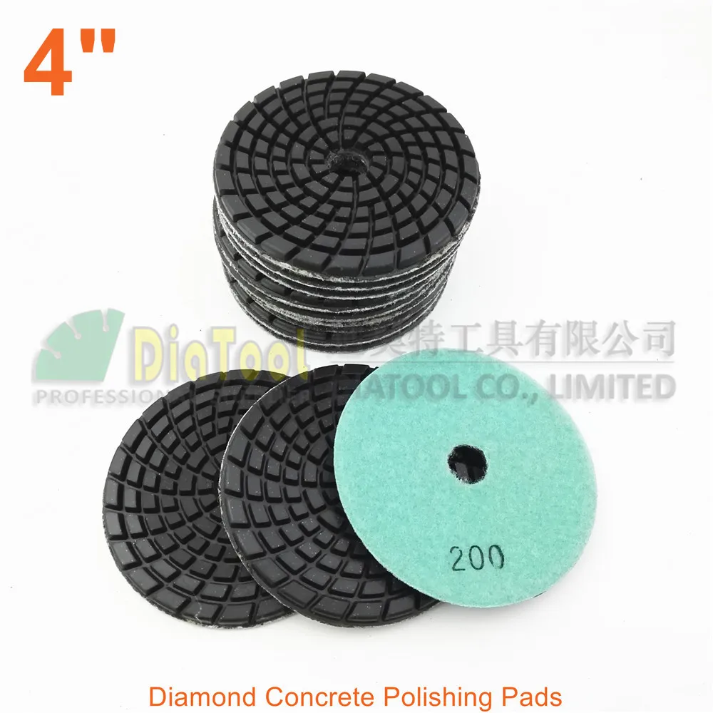 DIATOOL 12 шт 4 дюймовые Алмазные полировальные диски для бетона #200|concrete polishing pad|polishing