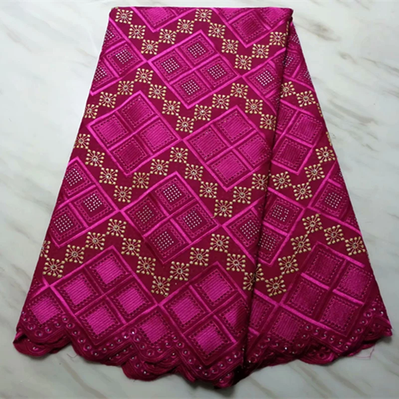 Чудесная пурпурная швейцарская вуаль кружевная ткань 2019 Африканский узор хлопок