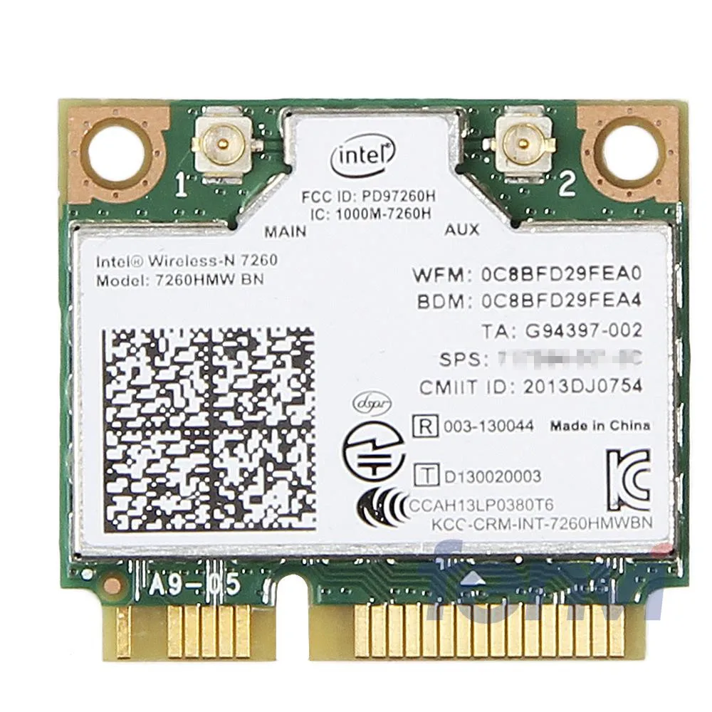 Ноутбук беспроводной Wi-Fi Bluetooth Половина мини PCI-E карта для Intel беспроводной-N 7260 7260HMW 7260HMWBN 802.11b/g/n Wifi+ BT 4,0