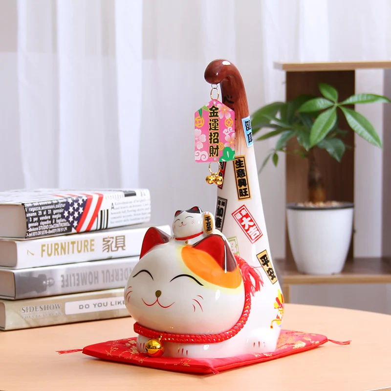 1 шт. японский Стиль манэки-нэко \ керамика Lucky Cat мультфильм кошка с длинным