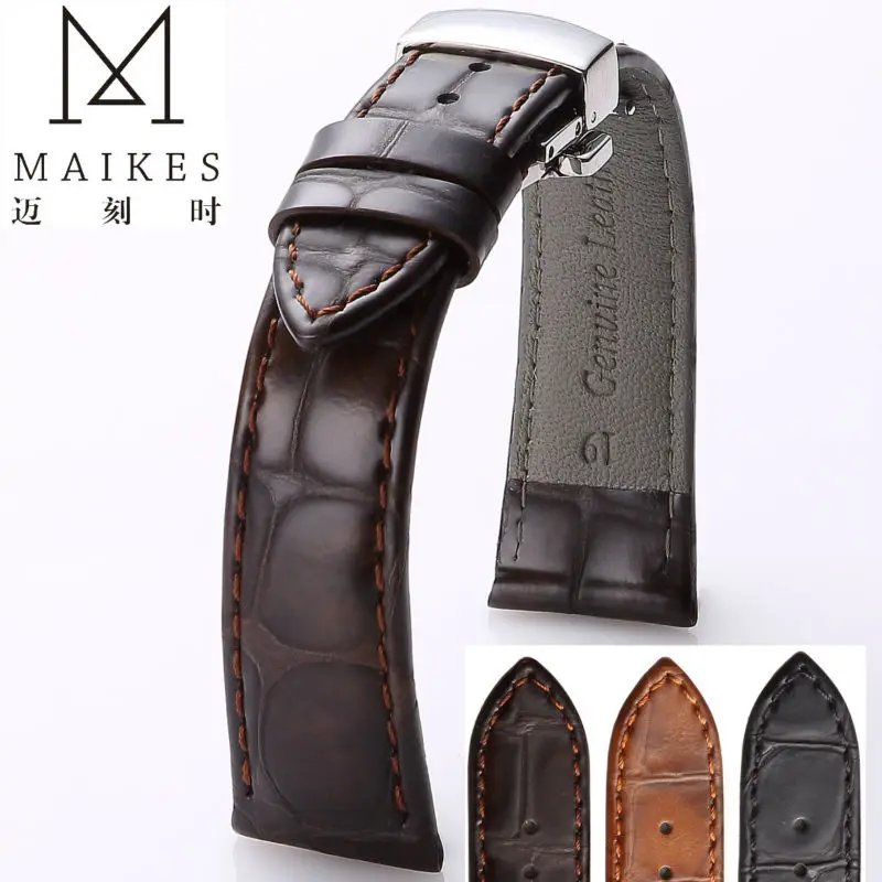 Ремешок для часов MAIKES из натуральной кожи Аксессуары коричневый браслет со