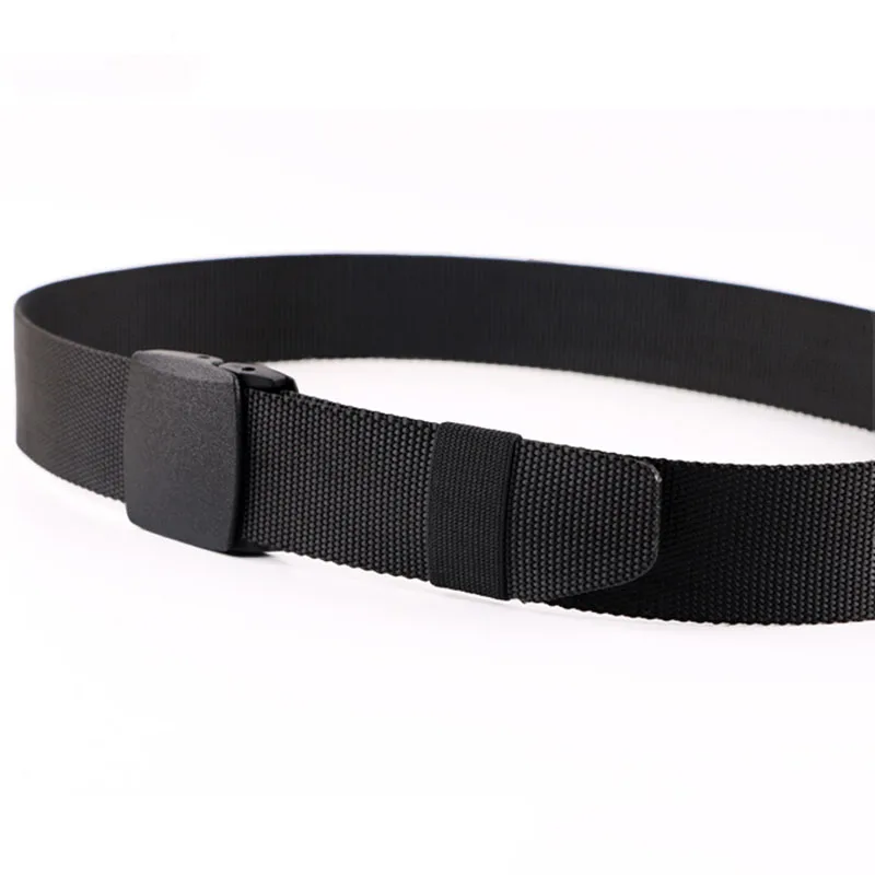 Трендовый унисекс ремень без металла, предотвращающий аллергию, с пластиковой автоматической пряжкой, однотонный для мужчин и женщин в стиле ковбоя.