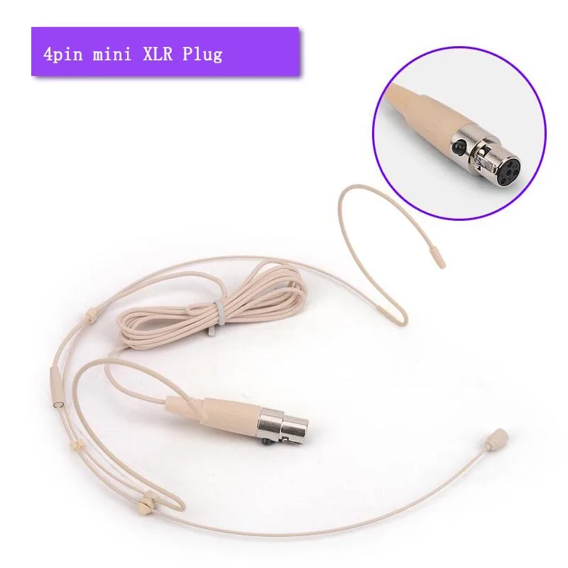 

Earhook Headworn Headset Unidirectional Microphone For Shure Wireless Microphone System - Mini XLR TA4F Plug