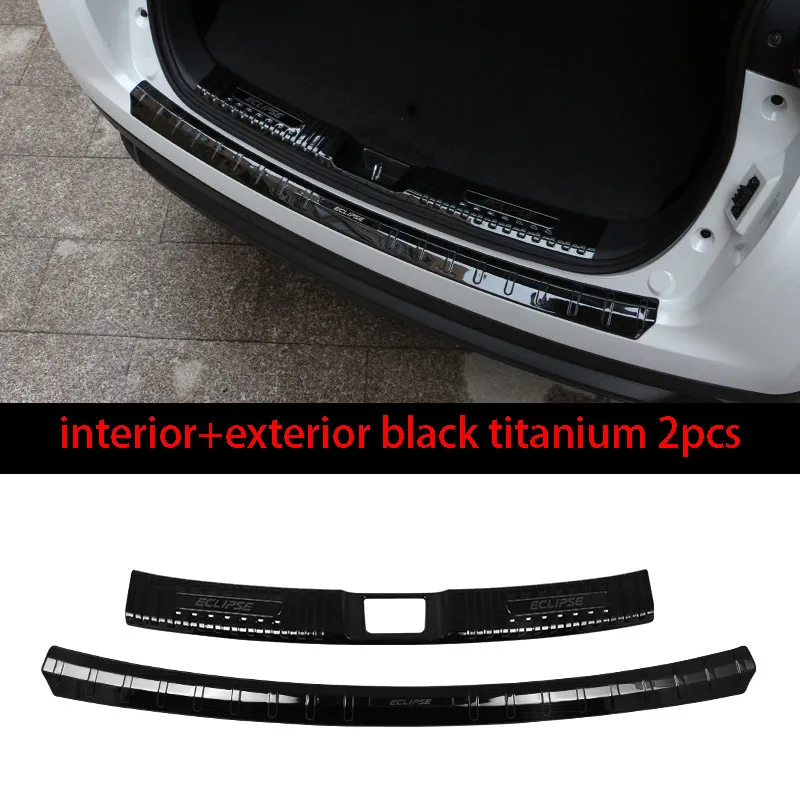 black titanium 2pcs Порог, новинка, педаль, задняя защита багажника, яркая полоска, автомобильный Стайлинг, полоска для Mitsubishi ECLIPSE CROSS - Цвет: black titanium 2pcs