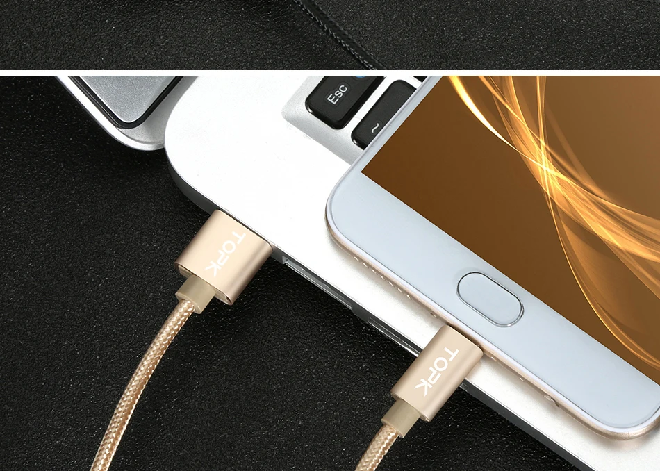 TOPK [3-Pack] Micro USB кабель в нейлоновой оплетке для синхронизации данных и зарядки USB кабель для samsung Xiaomi huawei Microusb Android устройства