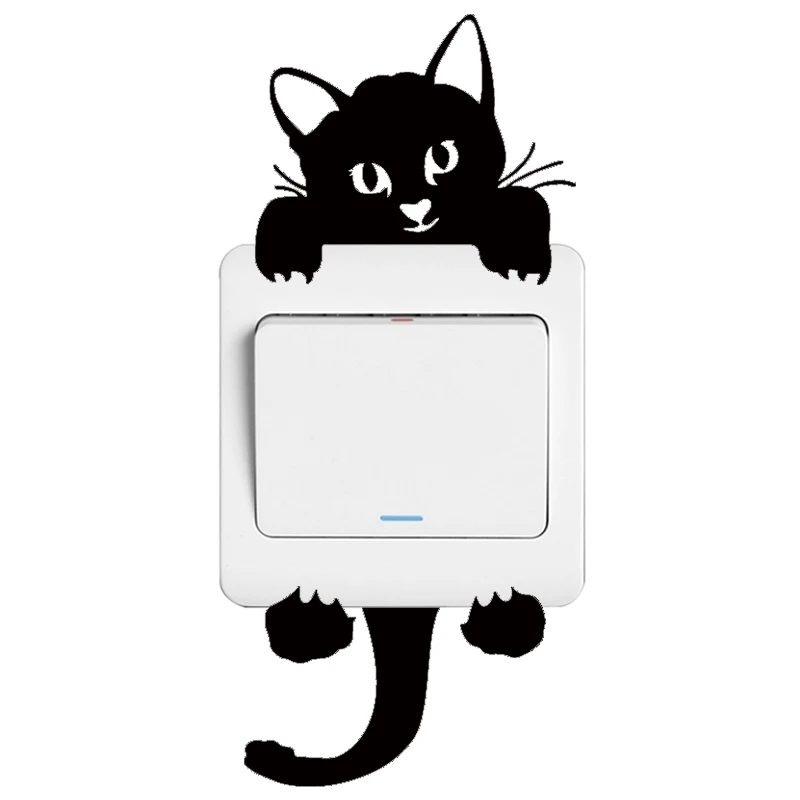 1 шт. наклейки для домашнего автомобиля DIY Забавный милый кот переключатель в виде