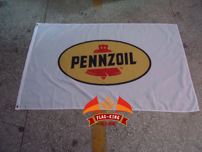 pennzoil oil racing team flag,pennzoil  oil racing banner,90*150CM polyster flagking brand flag